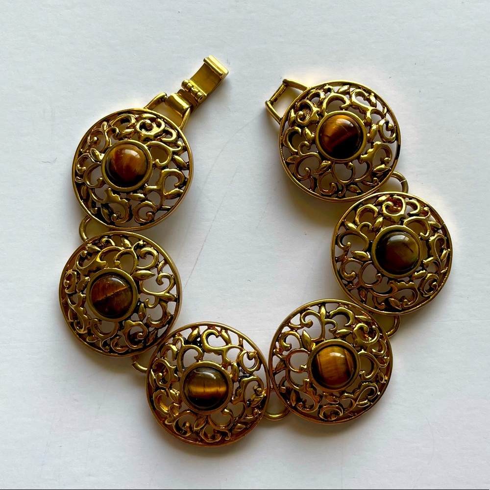 Etienne Aigner Tiger’s Eye bracelet.